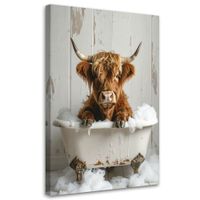 Obraz humorystyczny do łazienki wc pokoju na prezent, Krowa