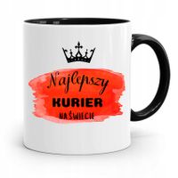 Kubek Czarny Dla Kuriera Najlepszy Na Świecie Z Nadrukiem Ze Zdjęciem