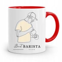 Dla Baristy Baristki Kawiarki Kubek Czerwony Z Nadrukiem Ze Zdjęciem