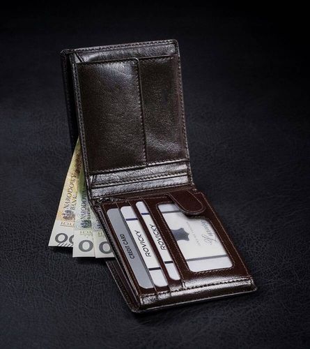 skórzany portfel męski z systemem rfid - rovicky na Arena.pl