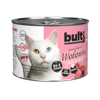 KARMA MOKRA DLA KOTA BULTI Puszka mielonka z wołowiną 200g
