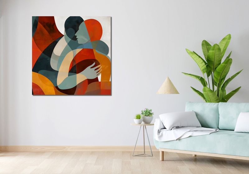 Obraz 100x100cm Objęcia zdjęcie 2