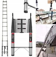 Aluminiowa, teleskopowa drabina wysuwana o długości 5 m, antypoślizgowa,