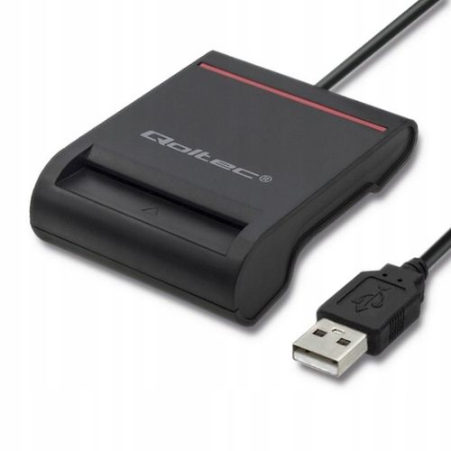 Qoltec Inteligentny czytnik chipowych kart ID SCR-0642 | USB 2.0 + Adapter na Arena.pl