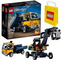 LEGO Technic 2w1 Wywrotka Koparka 42147 + Torba papierowa prezentowa Lego