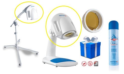 Lampa BIOPTRON Pro 1 na statywie stołowym + Fuleren Zepter + Prezent statyw podłogowy Gratis filtr - Filtr Indygo na Arena.pl