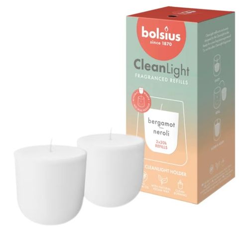 Świece zapach. do świecznika BOLSIUS CleanLight ~20h Bergamot & Neroli 2szt na Arena.pl