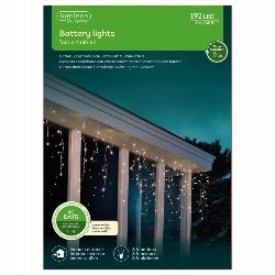 Lampki SOPLE Kurtyna 192 LED zewnętrzne na budynek okno rynne BATERIE 7m na Arena.pl