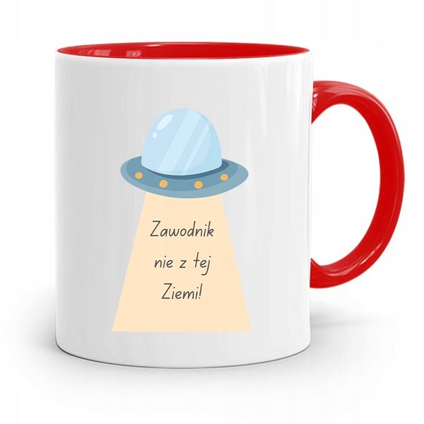 Kubek Czerwony Prezent Piłkarza Nie Z Tej Ziemi Z Nadrukiem Ze Zdjęciem zdjęcie 1