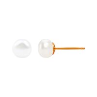 pozłacane srebrne kolczyki z perłami 6mm - ksn6495