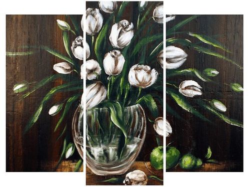 60 90CM OBRAZ 3 ELEM TULIPANY ŚCIENNY DRUK PŁÓTNO na Arena.pl