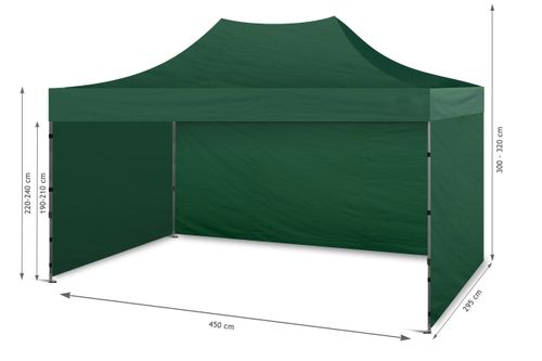 Namiot handlowy Basic 450 x 300 cm zielony na Arena.pl
