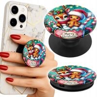 Uchwyt do telefonu Popsocket na palce/stojak RENIFER Z PIERNIKIEM