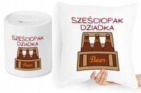 Dla Dziadka Zestaw Poduszka + Skarbonka Prezent Z Nadrukiem Ze Zdjęciem