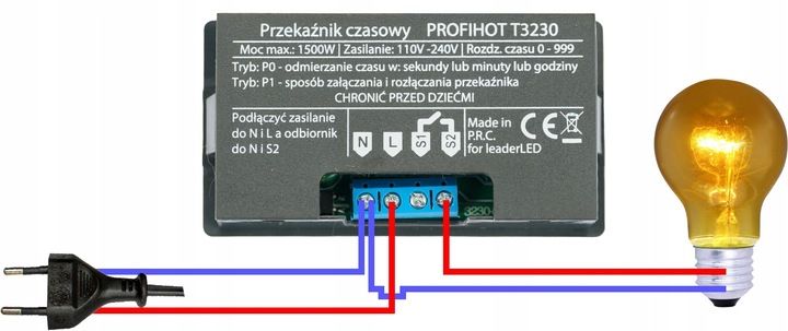 TIMER PROGRAMATOR PRZEKAŹNIK CZASOWY ZEGAR CZASÓWKA 230V 1500W T3230 zdjęcie 7