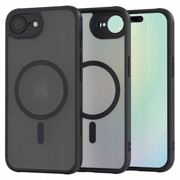 Spacecase Hybrid Mag Iphone 16E Black zdjęcie 1