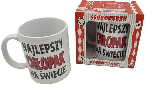 kubek ceramiczny w ozdobnym opakowaniu "Najlepszy Chłopak na Świecie" na Arena.pl