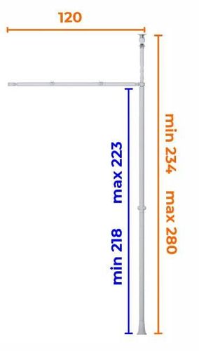 słupek rozporowy z drążkiem gimnastycznym - niebieski na Arena.pl