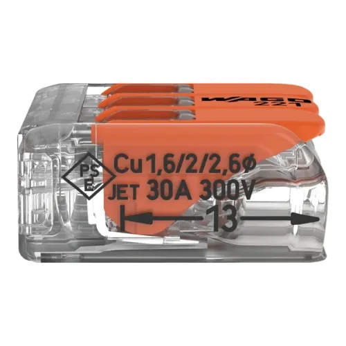 Wago złączka uniwersalna Compact do przewodów jednodrutowych wielodrutowych 3x 0,5 - 6 mm2 221-613 30 szt na Arena.pl