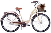 (26K23-S3) Rower miejski damski Kozbike 26 3 biegi kremowo brązowy