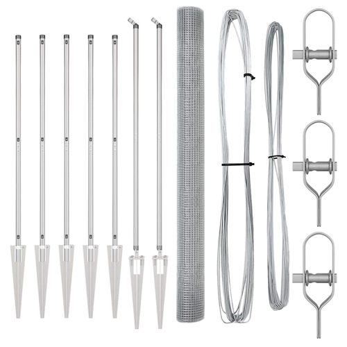 Ogrodzenie z słupkami Srebrny 1.5 x 10 m Stal na Arena.pl