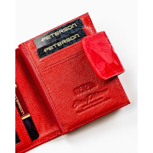 mały, czerwony portfel damski zamykany na bigiel i zatrzask - peterson na Arena.pl