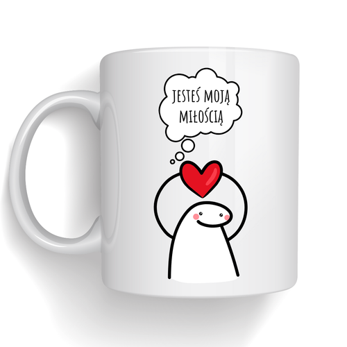 Kubek z nadrukiem z Ludzikiem Jesteś Moją Miłością na Arena.pl