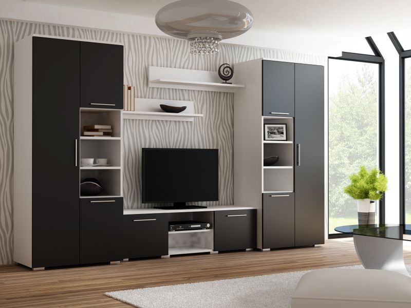 MEBLOŚCIANKA  APOLLO BIAŁO-CZARNA zdjęcie 1