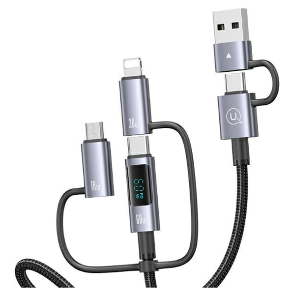 usams kabel 6w1 fast charging 60w 2m     data cable digital display zdjęcie 1