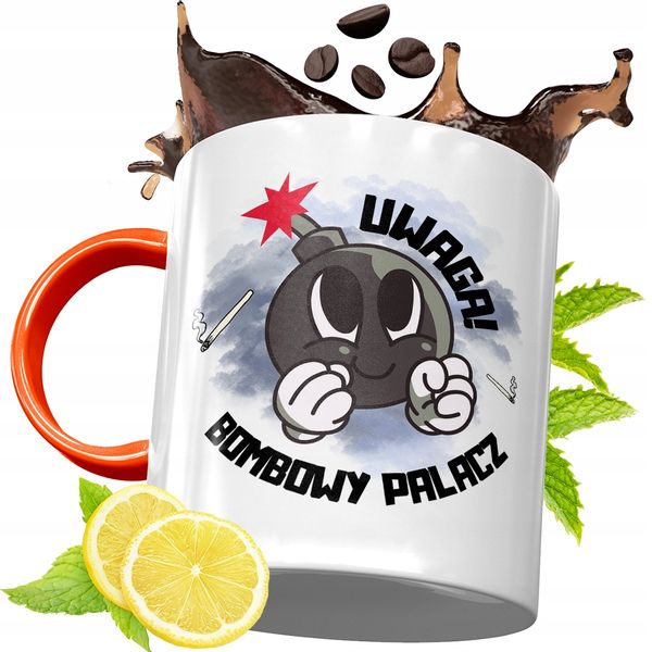 Kubek Pomarańczowy Dla Palacza Prezent Z Nadrukiem Ze Zdjęciem zdjęcie 1