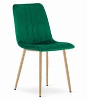 Krzesło tapicerowane LAVA ciemna zieleń aksamit do kuchni jadalni
