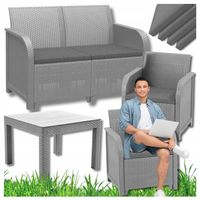 Allibert by KETER Sanremo dla 4 osób Meble Ogrodowe SOFA 2x FOTEL STOLIK