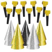 Zestaw akcesoriów czapeczki, gwizdki metaliczne