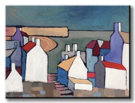 Seaside Town - Obraz na płótnie 80x60 cm na Arena.pl