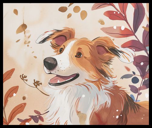 Plakat 60x50cm Collie Jesienną Porą na Arena.pl