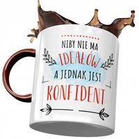 Kubek Bordowy Dla Konfidenta Niby Nie Ma Ideałów Z Nadrukiem Ze Zdjęciem