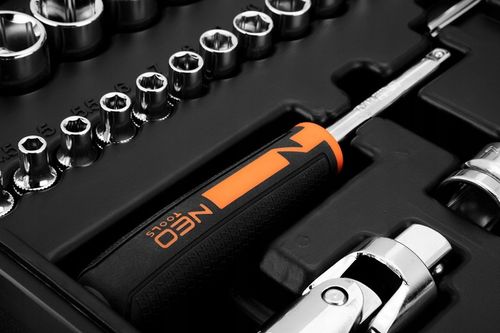 NEO TOOLS Klucze Nasadowe 94 Elementy 1/4, 1/2 CrV Zestaw Narzędzi Walizka na Arena.pl