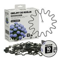 OBEJMY DO HORTENSJI CZARNA ELASTYCZNA PODPORA RING DO ROŚLIN 10 SZTUK FI 6