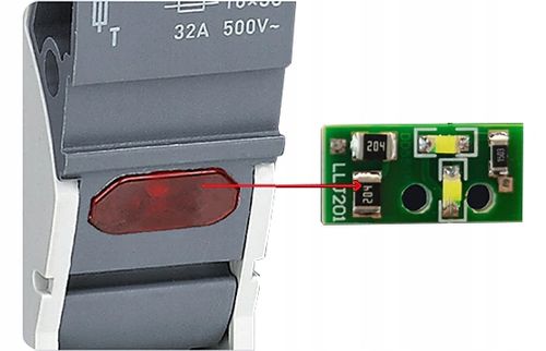 PODSTAWA BEZPIECZNIKOWA ROZŁĄCZNIK DC 10x38 + LED na Arena.pl