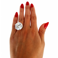 SREBRNY PIERŚCIONEK Z OGROMNĄ CYRKONIĄ SREBRO PRÓBY 925