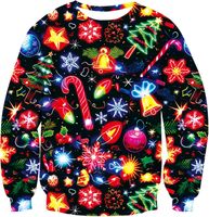 Męski Świąteczny Sweter z Nadrukiem 3D Śmieszny Wygodny Kolorowy XXL