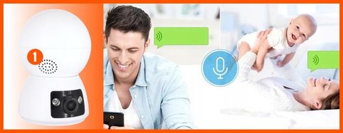 WĘWNĘTRZNA KAMERA WIFI OBROTOWA NIANIA SZEROKI KĄT 2 OBIEKTYWY 2Mpx TUYA na Arena.pl