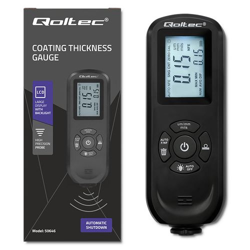 Qoltec Miernik grubości lakieru z podświetlanym bocznym LCD  0 ~ 2000um na Arena.pl
