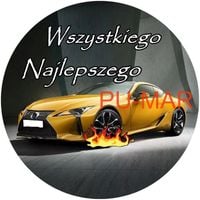 Opłatek na tort Lexus Samochód Auto Logo Fura Bryka Lex Tekst Gratis 20 cm