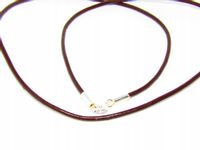 RZEMYK BRĄZOWY Z ZAPIĘCIAMI ZE SREBRA PRÓBY 925 średnica 2 mm długość 65 cm