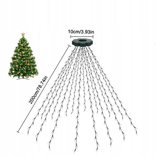 OŚWIETLENIE CHOINKOWE Z PIERŚCIENIEM, 2M, 400 DIOD LED, LAMPKI CHOINKOWE na Arena.pl