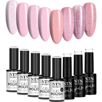 8x NTN Lakier Hybrydowy 5g Limited Edition Pinks 1 ZESTAW 9w1