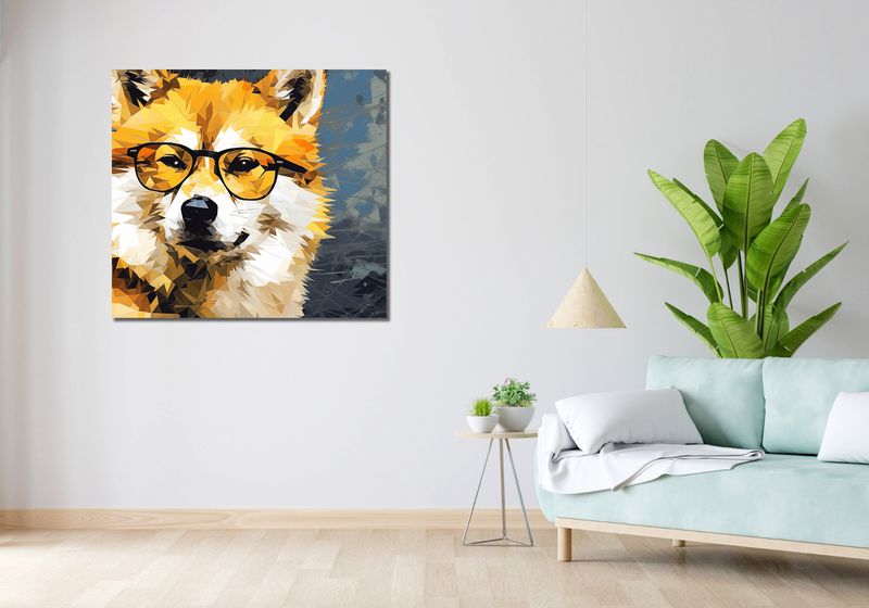 Obraz 100x90cm Intelektualny Psiak zdjęcie 2