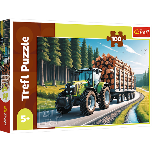 TREFL 16493 Puzzle 100 Ciągnik leśny na Arena.pl