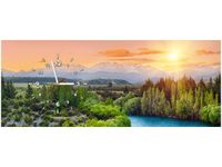 100X40CM ZEGAR RZEKA CLUTHA NOWEJ ZELANDII OBRAZ